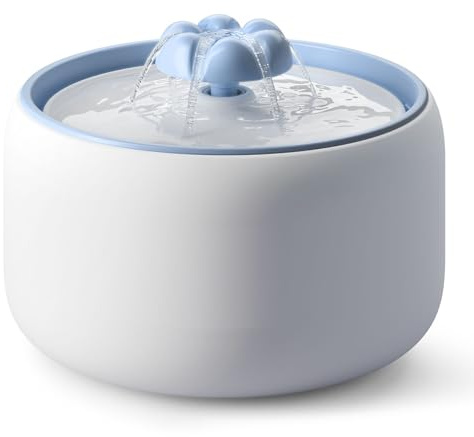 WOPET W03 Lite Fontaine à eau automatique en céramique de qualité supérieure pour chats et chiens, passe au lave-vaisselle, avec pompe ultra silencieuse, filtre et éponge 3 l