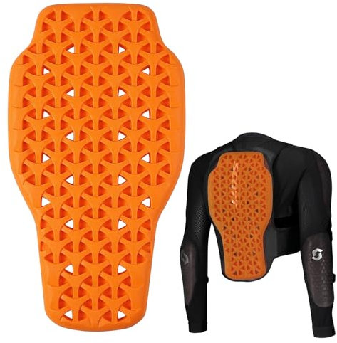 Protector de espalda para moto, flexible y transpirable, chaleco protector de alta seguridad, protector de espalda desmontable, blindaje de pecho MTB, esquí, snowboard, unisex, 42 x 23 cm, naranja