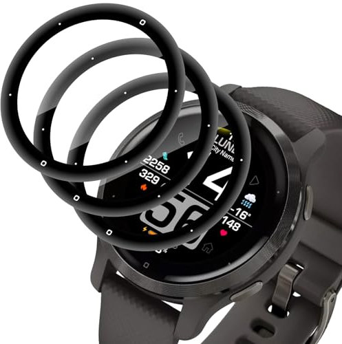 3 Pièces Verre Trempé pour Garmin Venu 2s, Vitre Protection de Anti Rayures, Haute Sensibilité, Sans Bulles, Protection Ecran