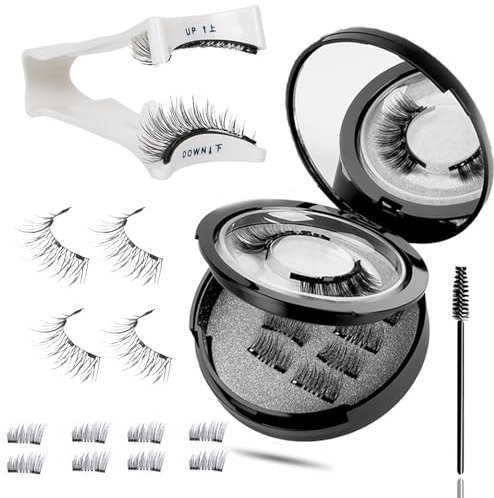 Magnetische Wimpern Testsieger mit Zange Magnet Wimpern Natürlicher Look Künstliche Wimpern Magnetisch Magnetwimpern ohne Eyeliner Wiederverwendbare Magnetic Lashes Kit for Party, make up