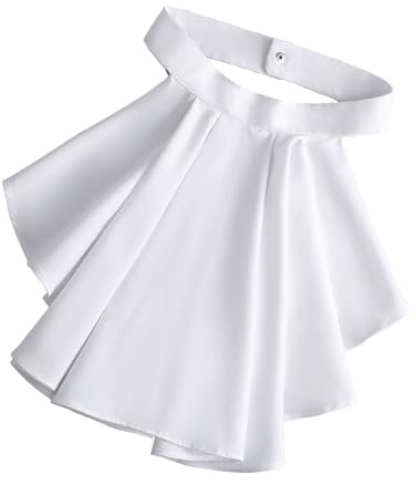 Zeizafa Elegantes viktorianisches Kostüm Kragen Rüschen Spitze Jabot Hals Kragen für Halloween Party Cosplay Vampire Kostüm Kragen