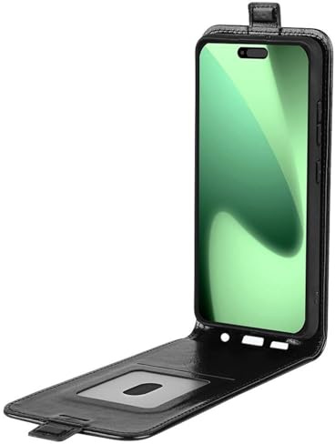 Wigento Für Apple iPhone 17 Pro Vertikale Kunstleder Flip Schutz Tasche Hülle Schwarz