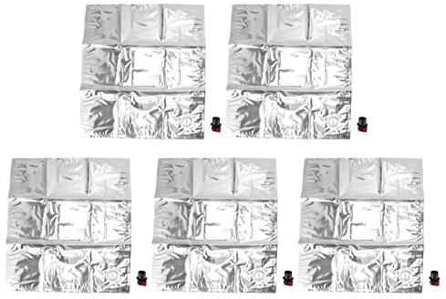 DGLDCSHUAI 5 pièces Sacs de cruche d'eau d'urgence avec Robinet Pliable Isolation des Boissons Sac de Stockage d'eau Potable (15L)