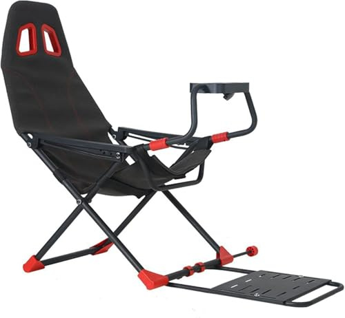 Racing Simulator Cockpit with Adjustable Wheel Stand, Ergonomic Seat, Foldable Design for Xbox/PS4/PC