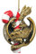 Design Toscano Drache-Statue, Christbaumschmuck, Sweet Tooth Drachen auf Zuckerstange-Feiertags-Verzierung