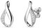 Miore Ohrstecker für Damen – Elegante Ohrringe aus 925 Sterling Silber mit 8 farblosen Zirkonia-Steinen – Ohrschmuck lang 8 x 16 mm