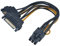 Akasa SATA-Stromversorgung auf 6-Pin-PCIe-Adapterkabel | Wandelt 2 x 15-Pin-SATA-Strom in 6-Pin-PCIe um | Bietet Netzteil-Unterstützung für Grafikkarte | 15cm, AK-CBPW13-15, Schwarz