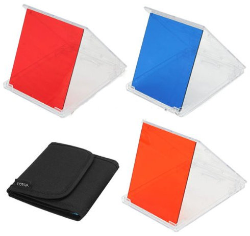 FOTGA 3pcs Voll Rot Blau Orange Farbfiltersatz mit Tasche für Cokin P