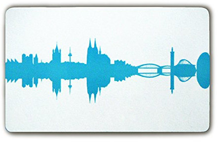 44spaces Original Köln Frühstücksbrettchen Skyline in blau Design-Brett aus Melamin, spülmaschinenfest, 23,5x14,5cm
