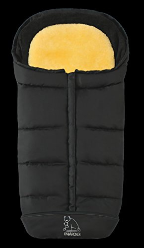 Eisbärchen 7975 Komfort 2-in-1-Fußsack mit herausnehmbarer Lammfell-Einlage (schwarz)