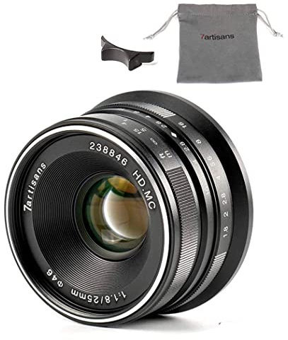 7artisans 25mm F1.8 APS-C Format Portrait Lens Compatible with Sony E-Mount A6500 A6300 A6000 A5100 A5000 EX-3 NEX-3N NEX-3R NEX-F3K NEX-5 NEX-5N, A7 A7II A7R A7RII Camera