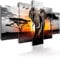 murando - Leinwand Bilder Afrika 200x100 cm Vlies Leinwandbild 5 tlg Kunstdruck modern Wandbilder Groß XXL Wohnzimmer Wanddekoration Wandbild Design Wand Bild - Landschaft Tier Elefant g-C-0054-b-o