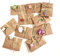 Rolin Roly 10 stück Grußkarte,Retro Kraftpapier Leere Umschläge mit Getrockneten Blumen,Handgemachtes Dankeskarten Umschläge Kleber Aufkleber für Abschlüsse Weihnachten Day Grüße