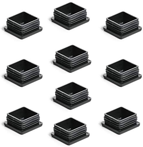 Enkotrade 10 Stück Lamellenstopfen für Vierkantrohre, 40x40 mm, Rohrabdeckung aus hochwertigem Polyethylen Kunststoff, Stopfen, Endstopfen, Kappen, Gleiter | Rohrstopfen Quadratisch