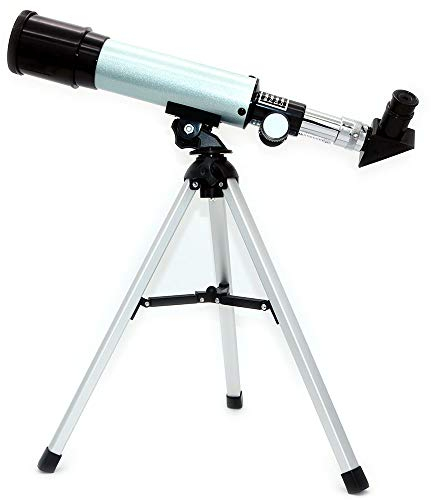 NUZAMAS Astronomisches Teleskop für erziehungswissenschaftliche Refraktoren mit superleichtem Stativ für Astronomie-Anfänger, Night Stars Watch, Brennweite 360 mm, Apertur 50 mm