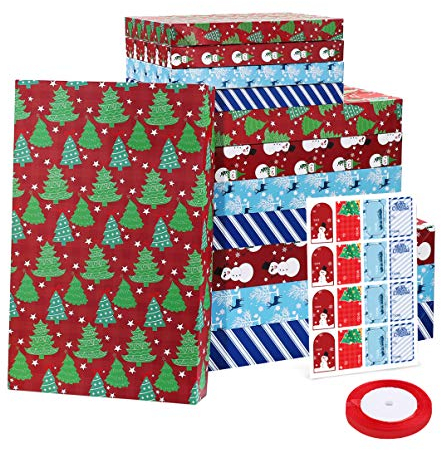 12stück Geschenkbox Weihnachten Mit Deckel: Groß Geschenkverpackung Kraft Pappschachteln Geschenkkarton Mit Deckel Geschenkbox Weihnachten Groß Mit Namensetiketten, Kleidung