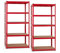 Stagecaptain 2X Set Heavyrack Lagerregal - 5 variabel montierbare Böden - Pulverbeschichtetes Metall - auch als Werkbank umbaubar - Tragkraft pro Boden: 175 kg - Tragkraft gesamt 875 kg - Rot