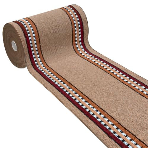 emmevi Tappeto Cucina Antiscivolo Passatoia Bordata Ingresso Scala Lavabile Mod.ALEXA Dis.A 57X230 BEIGE