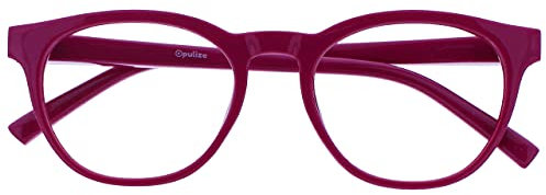 OPULIZE Blu-Lesebrille Blaulichtfilter Cool Rund Rahmen Federscharniere Verbessern Den Schlaf Computer Gaming Entspiegelt Rosa Herren Damen B5-4 +2.00