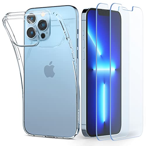 Spigen Crystal Pack Compatible with iPhone 13 Pro Max, Phone Case and Screen Protector (2 Pack) - Crystal Clear