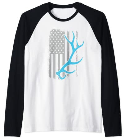 Elchjäger - Vintage USA Fahnenschuppen Geweih Raglan