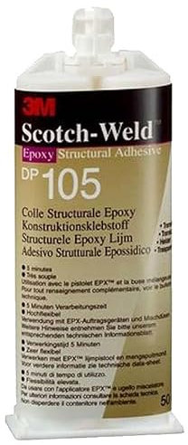 Colle bi-composant époxyde 3M DP105 - transparent - cartouche de 48,5 ml