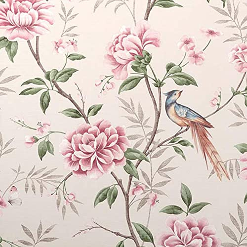 Fine Decor Akina Floral Natural Pink Fabric Effect Paste The Paper Wallpaper