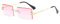YUELUQU Retro Rahmenlose Sonnenbrille für Damen Herren Mode Retro Rechteck Brille Quadratische durchsichtige Sonnenbrille (A-Gold/rosa)