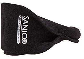 SANICO Patella-Bandage - Elastische Patellasehnenbandage mit Kompression - Orthopädische Neopren-Bandage für Stabilität, Entlastung, Blutzirkulation - Beidseitig, atmungsaktiv - 42 x 0,3 x 6 cm