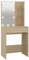 vidaXL Schminktisch mit LED Stauraum Frisiertisch Kommode Frisierkommode Kosmetiktisch Spiegel Beleuchtung Schlafzimmer Sonoma-Eiche 60x40x140cm
