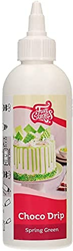 FunCakes Choco Drip Spring Green (Grün): Köstlicher Geschmack, Einfach zu Verwenden, Perfekt für Tropfkuchen, Drip Geschmack nach Schokolade. Wiederverschließbare Packung 180 g.