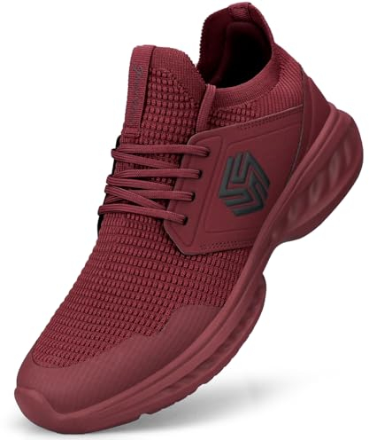 Giniros Sneaker Damen Schuhe Sportschuhe Laufschuhe Turnschuhe Damen rutschfeste Leichte Fitness Jogging Walkingschuhe Atmungsaktiv Straßenlauf Schlüpfen Schuhe Freizeitschuhe für Damen rot 38EU