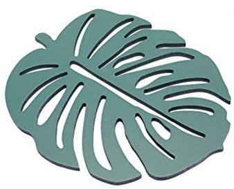 2 x Monstera-Blatt-Tischset, hitzebeständig, rutschfest, Untersetzer für Küchentischdekoration, Grün
