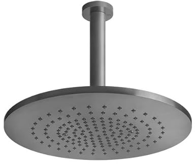 Gessi 316 Antikalk-Kopfbrause D355 mm, mit Gelenk und Deckenarm 276 mm, 54152727, Farbe: Edelstahl matt gebürstet