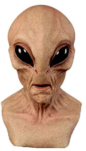 Ghzste 3D-Alien-Maske für Erwachsene, Realistische Scarry-Halloween-Latex-Kopfbedeckung, Voller Kopfbedeckung, Helm für Halloween, Cosplay, Lustige Partygeschenke