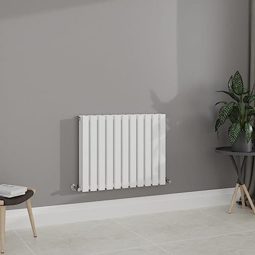 WarmeHaus Radiatori rettangolari a pannello piatto a colonna orizzontale, 600 x 760 mm, colore: bianco