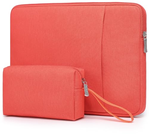 HYZUO 13,3-14 Pouces Housses pour Ordinateur Portable pour MacBook Pro 14 M4/M3/M2/M1, MacBook Air/Pro 13,3, 13,5/13,8 Surface Book/Laptop, 13,3 HP Dell Lenovo ASUS Acer, Orange
