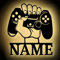 Urhome Gaming Controller Hand Stimmungslicht LED Warmweiß - Name personalisiert - Holz Zimmer Beleuchtung Gamer Licht Lampe Schild Wanddeko für Kinder Jungen Jungs Männer PC Konsole Spieler