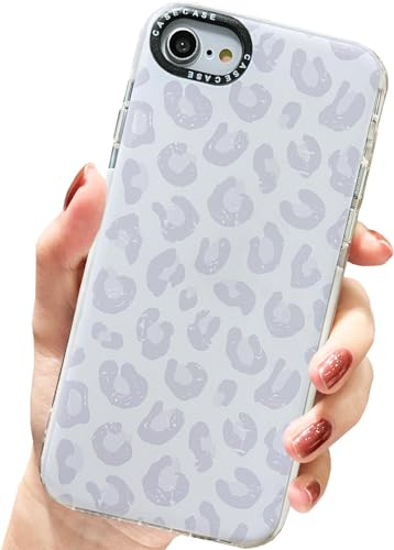 AMART für iPhone SE 3/SE 2020/6/6s/7/8 Hülle,Grau Leoparden Muster Design HandyHülle Frauen Mädchen Weiche TPU Silikon Leopard Druck Stoßfest Schutzhülle für iPhone SE 2022/2020/8/7