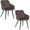exitodesign Polsterstuhl Milton Gepolsterter Stuhl Esszimmerstühle Bürostuhl Stuhl Küche Wohnzimmer Bequem Praktisch Haltbares Material stühle 2er Set bistrotisch mit 2 stühlen 54,5x59x83 cm Braun