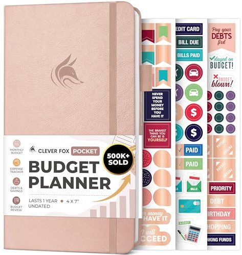 Clever Fox Budget Planner - Expense Tracker Notebook. Monthly Budgeting Organizer, Finance Logbook & Accounts Book, Bill Tracker, Pocket size (Rose Gold)