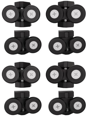 8 Shower Door Wheels 23mm Black 4 upper and bottom Roll Runners