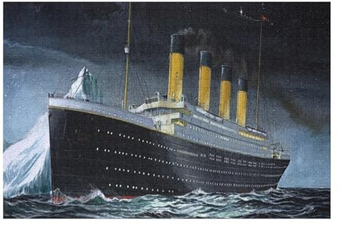 Klassische Puzzle für Erwachsene Teenager Freizeit Spaß Spiel Spielzeug Geeignet Rms Titanic Passagierschiff In Der Dunklen Nacht Lernspielzeug FüR Kinder 38x26Papier