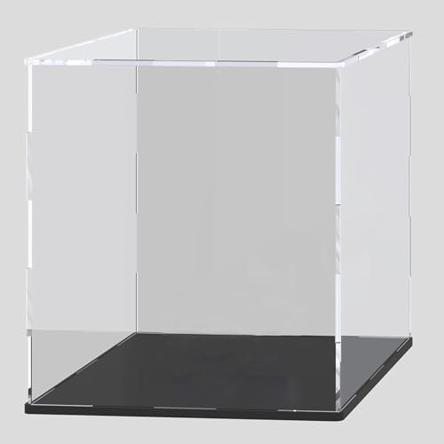 UoYeet Acryl Vitrine für Miniatur Puppenhaus, Stabiler Transparenter Staubschutz für DIY Bastelhaus Bausatz, Staubsichere Acrylbox für Miniaturhaus Bausatz, 8×6×7 Zoll