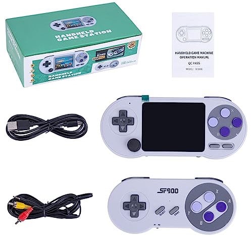 Data Frog SF2000 Handheld Game Console with 6,000 Games, 3-inch IPS HD Screen Portable Nostalgic Arcade Retro Game Machine Support 7 Emulators (Dual-player Mode)