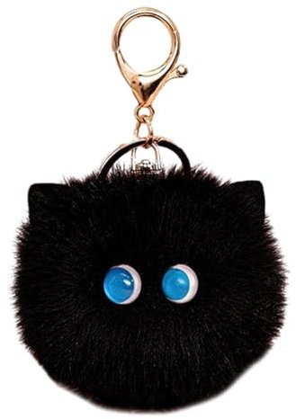 LEEINTO Niedlicher Plüschball-Schlüsselanhänger, Cartoon-Katze-Anhänger, Schlüsselanhänger, Rouge-Spielzeug, Tierpaar-Schlüsselanhänger für Rucksäcke und Telefon