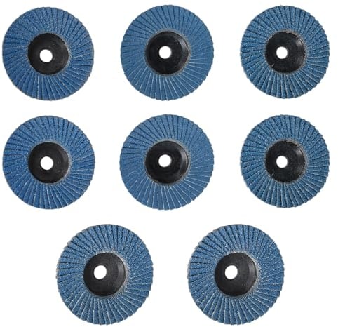Vueinrg 8 Pezzi Dischi per Smerigliatrice ø 76 mm x 10 mm Grana 40/60/80/120 Dischi Abrasivi a Lamelle Dischi Lamellari per Metallo, Legno, Acciaio Disco Abrasivo per 10,8-12V Smerigliatrice