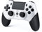 CHEREEKI Wireless Controller for PS4, Compatible with P-S4/Slim/Pro Bluetooth Gamepad Joystick PS4 Remote Control with Paddles Dual Vibration Turbo Six Axis Touch Panel Stereo Headphone Jack White
