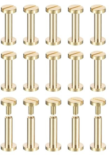 Osmond Lot de 30 vis Chicago en laiton - 15 x 8 mm - Vis plates à l' - Rivets de fixation pour bricolage