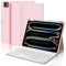 IVEOPPE Coque Clavier iPad Pro 11 Pouces 2024, Étui Clavier Détachable sans Fil Bluetooth Clavier AZERTY avec Porte-Stylet pour iPad Pro 11 M4 2024, Rose